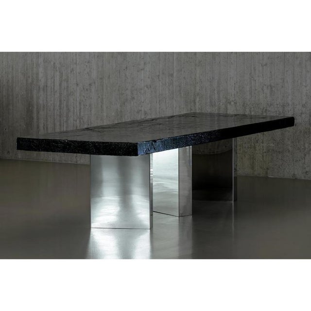 Black Moon One of a Kind Dining Table in Burnished Wood by Alex Turco For Sale - Image 9 of 10