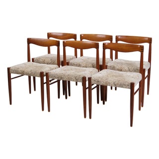 Dining Chairs in Teak and Upholstery by Henry W. Klein for Bramin, 1960s, Set of 6 For Sale