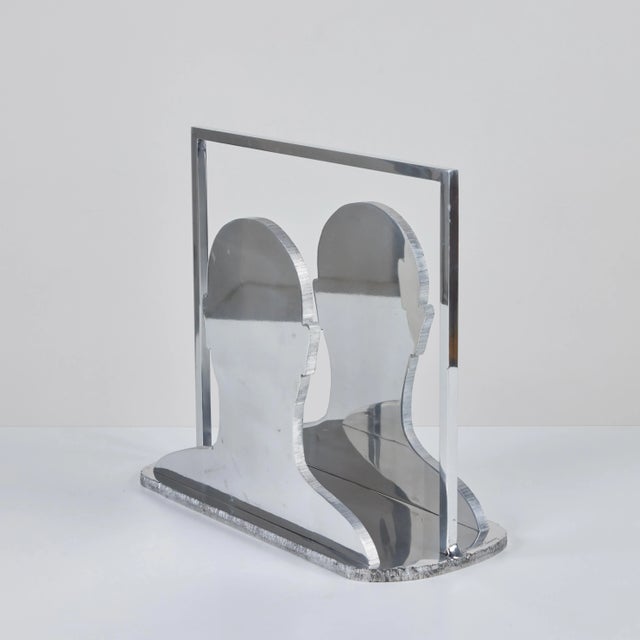 Aluminum Silhouette Magazine Rack For Sale - Image 4 of 10