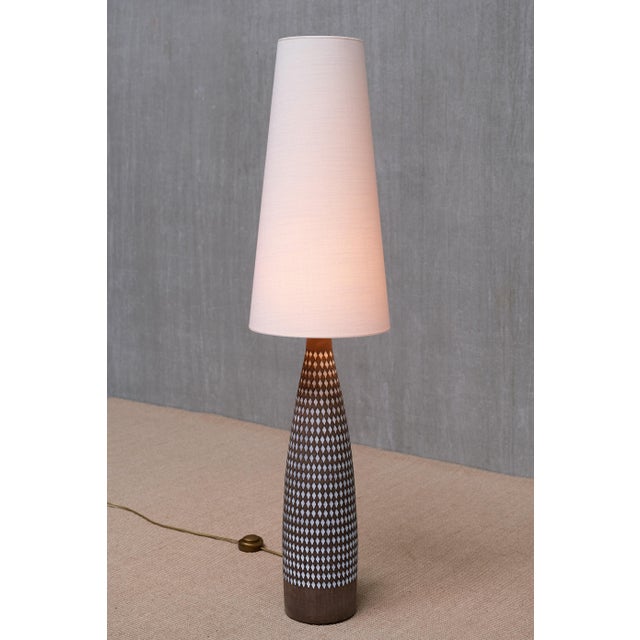 Brown Ceramic Pepita Floor Lamp by Ingrid Atterberg for Upsala Ekeby, Sweden, 1950s For Sale - Image 8 of 10