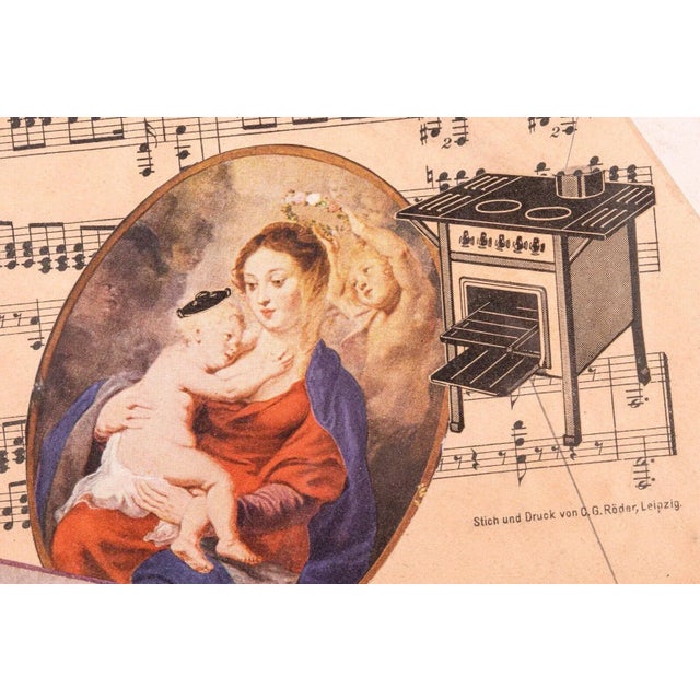 1930s Max Ernst Christmas Card 1938 Signed Modern Mixed Media Collage and Drawing For Sale - Image 5 of 9