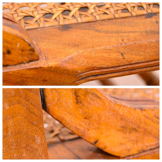 Antique American Classical Walnut Wood Chairs W/ Caned Seats Set of 3 For Sale - Image 11 of 12