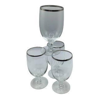 Platinum Rim Cocktail Glasses-Set of 4 For Sale