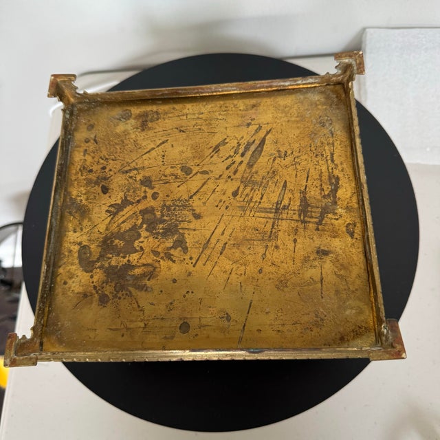 Metal Vintage or Antique Patinated Gilt Bronze Jewelry Casket or Dresser Box 8.5"x7.5"x4.25" For Sale - Image 7 of 12