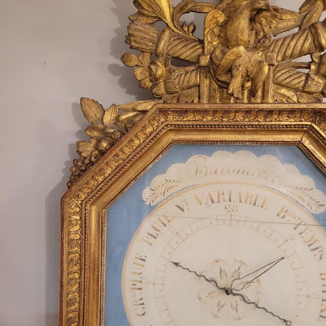 Louis XVI Torricelli Barometer in Carved and Gilded Wooden Frame, France, 18th Century For Sale - Image 12 of 18
