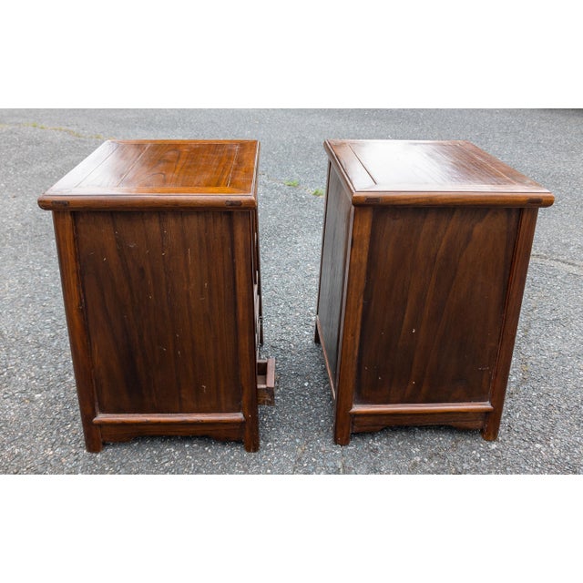 Early 20th Century Pair of Chinese Elm Cabinets for End Tables or Nightstands For Sale - Image 11 of 14
