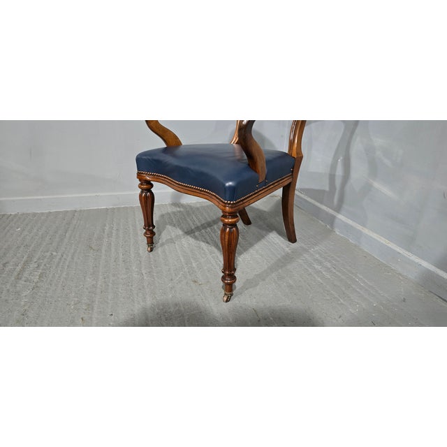 Mid 19th Century Antique Victorian Mahogany Desk Chair, 1850 For Sale - Image 5 of 9