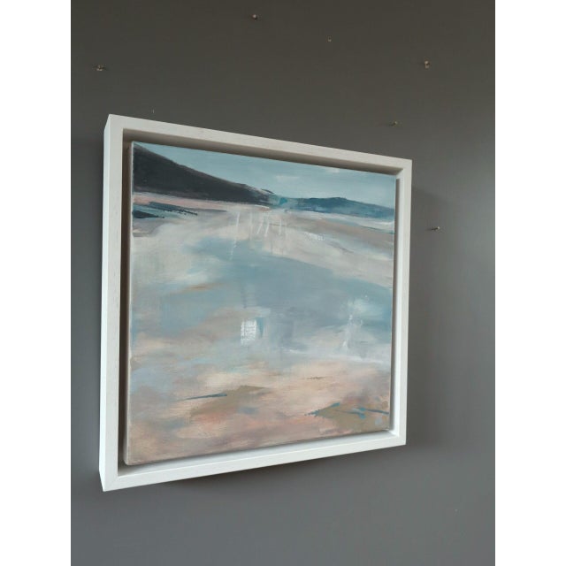 Contemporary 'Quiet Expanse' Original Abstract Coastal Landscape Acrylic Painting by British Artist Nicky Knill Jones, Framed For Sale - Image 4 of 11