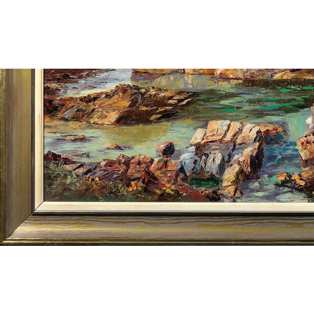 1970s Nancy Bailey, Low Tide on the Minnows, Cornwall, 1972, Impasto Oil Painting, Framed For Sale - Image 5 of 17