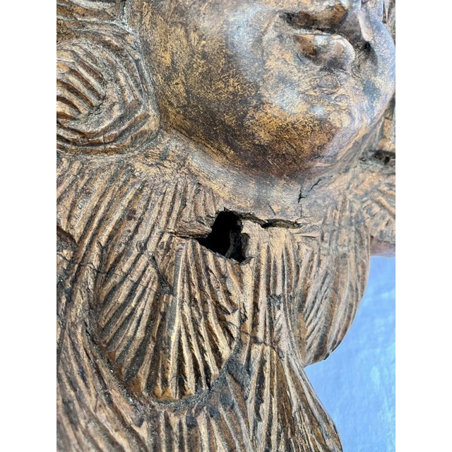 Rare Large 15th Century Renaissance English Oak Roof Angels Corbel. For Sale - Image 9 of 12