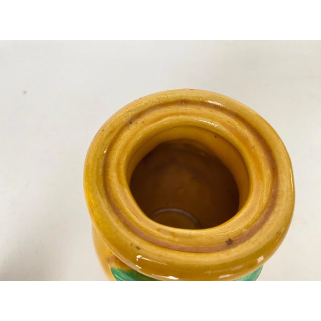Ceramic Ocher Earthenware Olive Pot from Vallauris, France, 1970s For Sale - Image 7 of 9