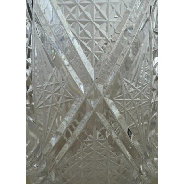 Large Sklárny Bohemia Poděbrady Hand-Cut Lead Crystal Vase, Czechoslovakia, C. 70s-80s For Sale - Image 6 of 10