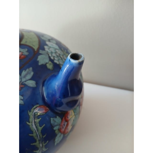 Asian Enamel Painted Ceramic Vase With Spout For Sale - Image 4 of 13
