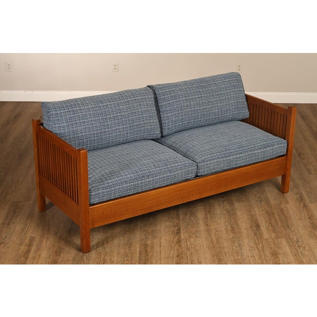 2000 - 2009 Stickley Mission Collection Oak Spindle Sofa For Sale - Image 5 of 18