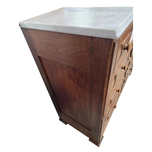 Wood Antique Victorian Eastlake Marble Top Dresser With Mirror – Walnut & Burled Wood For Sale - Image 7 of 7