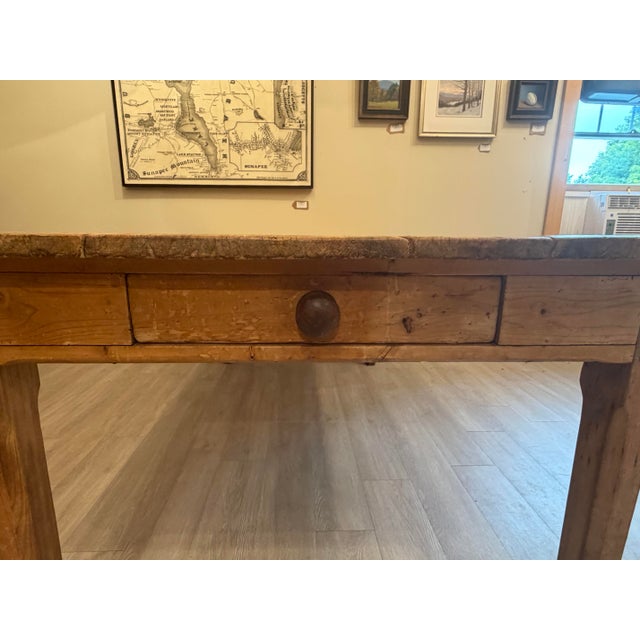 Antique Irish Pine Country Farm Work Table For Sale - Image 4 of 12