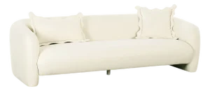 Lou Cream Performance Velvet Sofa
