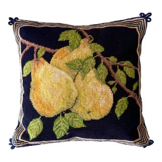Pear Needlepoint Pillow For Sale