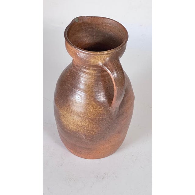 French Handcrafted Studio Stoneware Pitcher, 1950s For Sale - Image 4 of 11