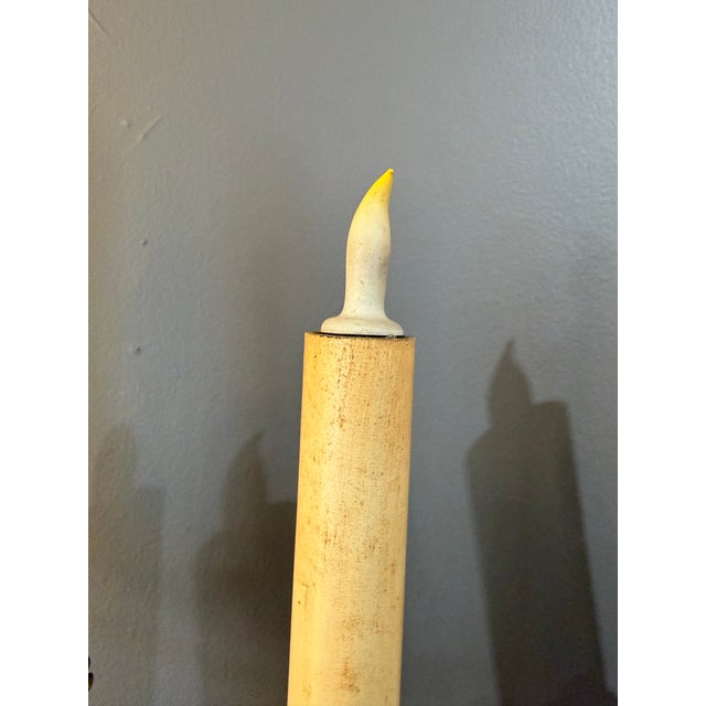 Metal Antique Electric Tabletop Candlabras From an Old Church For Sale - Image 7 of 10