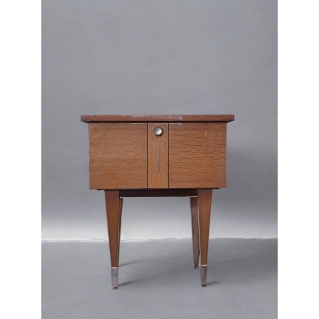 Brown Mid-Century Modern French Nightstand, 1950s For Sale - Image 8 of 8