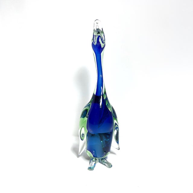 MidCentury Blue and Green Murano Art Glass Duck Figurine Chairish