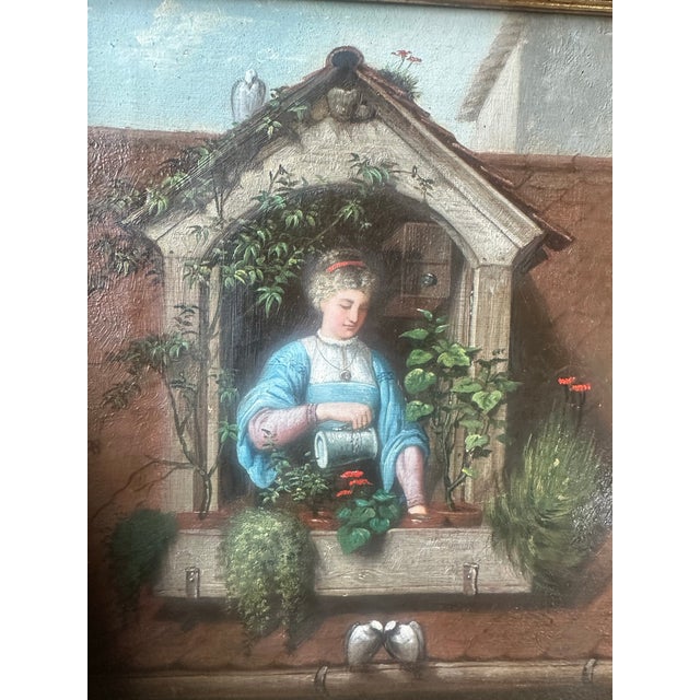 French Antique European Oil Painting on Canvas For Sale - Image 3 of 5