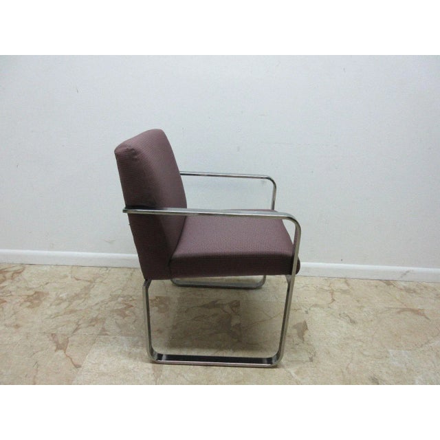 Vintage Chrome Flat Stock Club Chair For Sale - Image 4 of 9