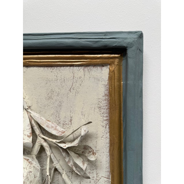 Three-Dimensional Papier Mache' Botanical Art in Papier Mache Frame For Sale - Image 6 of 10