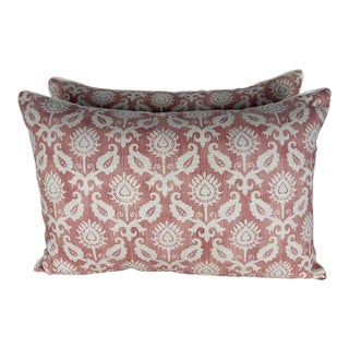 Pair of Contemporary Printed Linen Pillows For Sale