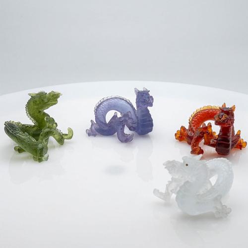 Brown, Green, Clear and Violet Art Glass Dragon Sculptures from Daum, France, 1970s For Sale - Image 13 of 18