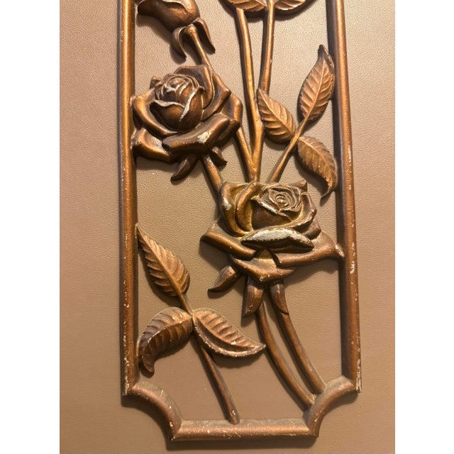Mid 20th Century Set of Four 20" Hollywood Regency Gilt Botanical Wall Plaques by Sexton For Sale - Image 10 of 12