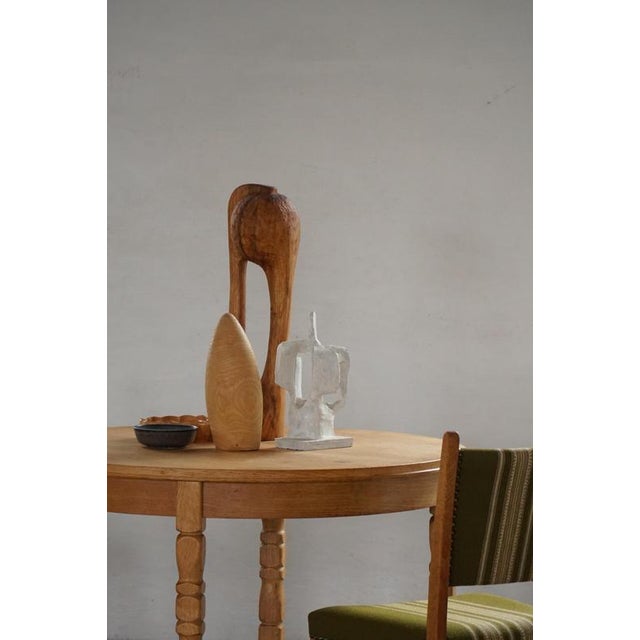 Wood Danish Modern Round Dining Table in Oak with Extension by Henning Kjærnulf, 1960s For Sale - Image 7 of 18