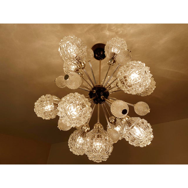 Mid-Century Modern Large Sputnik Glass Pendant Lamp, 1970s For Sale - Image 3 of 18