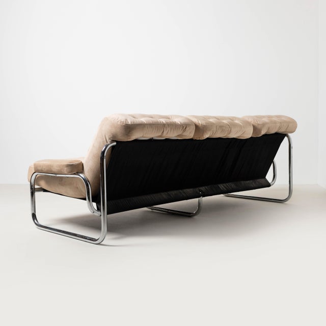 Borkum Sofa by Johan Bertil Häggström for IKEA, 1970s Recently reupholstered in velvet like plush fabric in sand coulour....