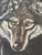 1950s Dark Textile Art Animalistic Painting Signed Wolf Fur For Sale - Image 4 of 5
