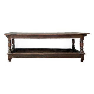 Vintage Monumental Belgian Wood Farmhouse Table For Sale