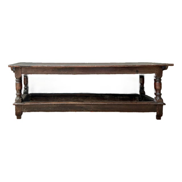 Vintage Monumental Belgian Wood Farmhouse Table For Sale