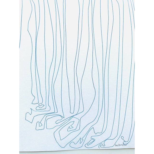 Dramatic line drawing by Erik Sulander on Paper, signed.