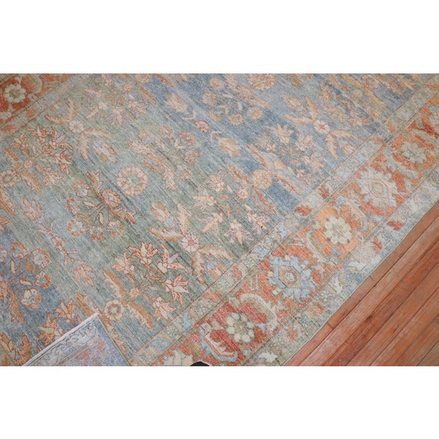 Light Blue Green Antique Persian Mahal Gallery Size Rug For Sale - Image 14 of 18