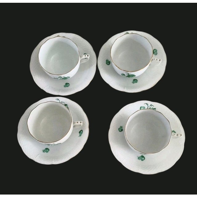 Herend Vintage Herend (1948-1993) Set of Four Coffee Cups With Saucers - 8 pcs For Sale - Image 4 of 10