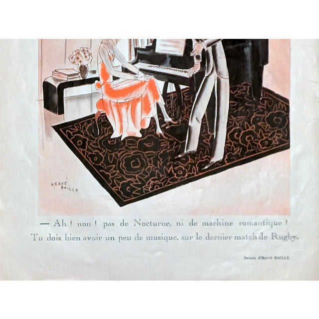 Art Deco Hervé Baille "Flirts D'aujourd'hui" Fantasio 1930 Magazine Print For Sale - Image 3 of 3
