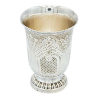 Silver Cup with Floral Motifs For Sale
