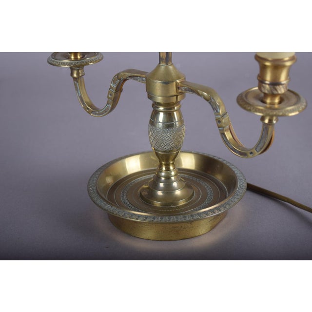 French Bouillotte Brass Two-Light Table Lamp, 1920s For Sale - Image 11 of 15