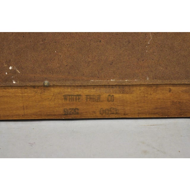 Vintage French Country Provincial Cherry Wood Rectangular Wall Mirror by White For Sale - Image 10 of 11