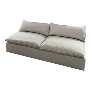 Crate & Barrel Lotus Deep Modular Armless Loveseat For Sale