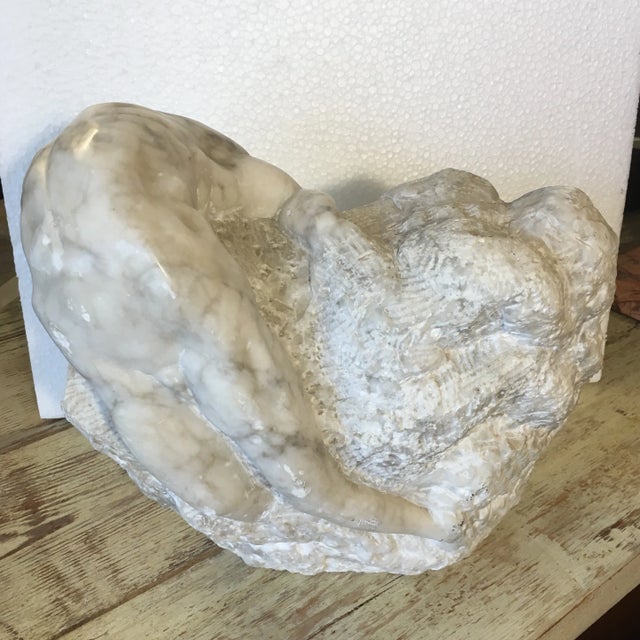 1970s Carved Marble Male Figure Sculpture For Sale - Image 5 of 13