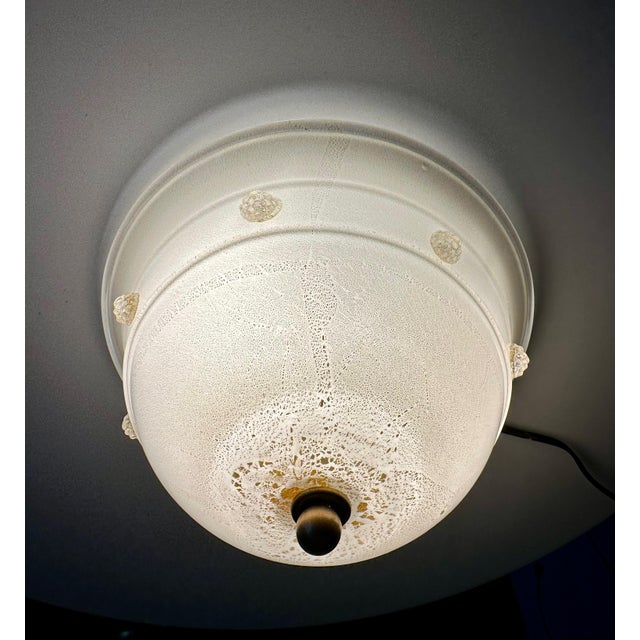 Barovier Murano Glass Gold Infused Flush Mount Ceiling Light For Sale - Image 12 of 16