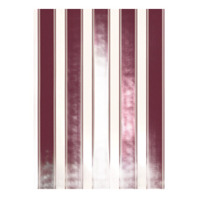 Sample - The House of Scalamandré Accordion Stripe Wallpaper, Burgundy For Sale