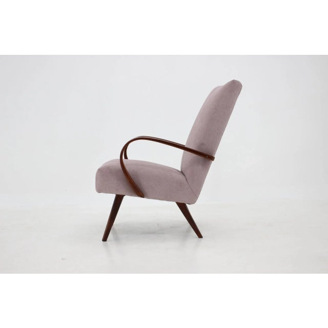 Mid-Century Modern Brown Teak Armchair 1960s For Sale - Image 3 of 9